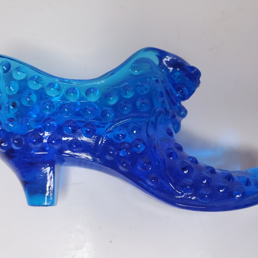 Cobalt blue hobnail slipper with cat head - Picture 9 of 9